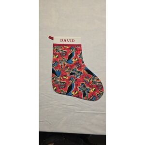 personalized Batman-themed Christmas stocking With The Name David